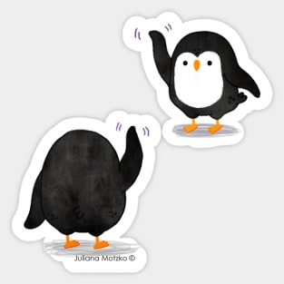 Penguins Waving Sticker